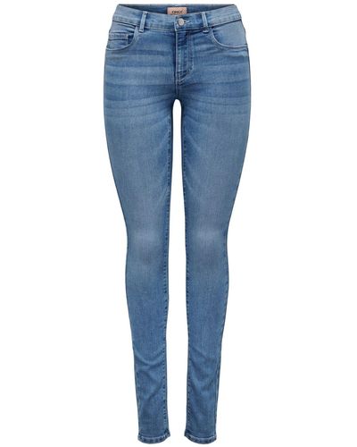 ONLY Skinny-fit-Jeans (1-tlg) Plain/ohne Details - Blau