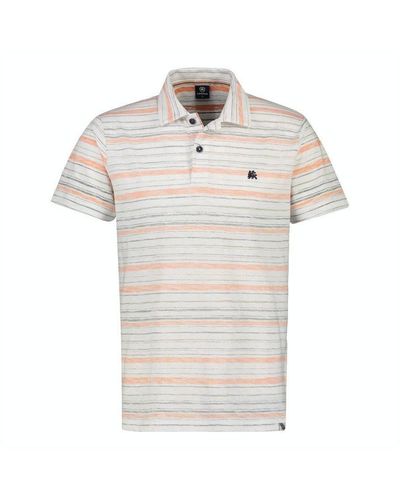 Lerros Poloshirt orange regular fit (1-tlg) - Weiß