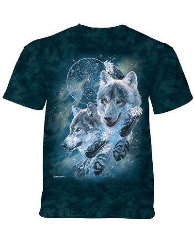 The Mountain T-Shirt Dreamcatcher Wolf - Blau