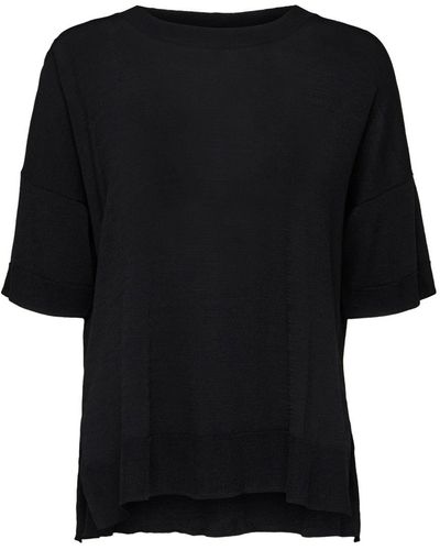 SELECTED T-Shirt Wille (1-tlg) Plain/ohne Details - Schwarz
