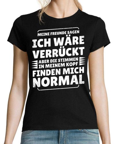 Youth Designz Print- Verrückt Normal T-Shirt mit lustigen Spruch - Schwarz