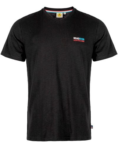ROADSIGN australia T-Shirt Teamplayer (1-tlg) mit Schriftzug, aus 100% Baumwolle & U-Ausschnitt - Schwarz