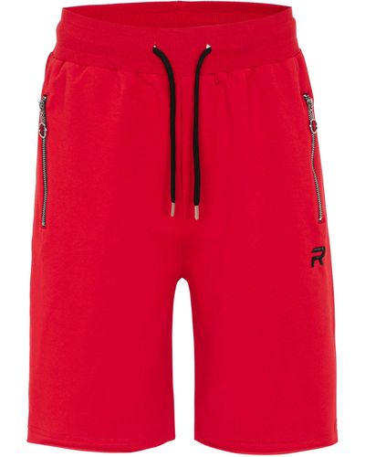 Redbridge Sweatshorts Red Bridge Shorts Kurze sport Hose Taschen mit Reißverschluss - Rot
