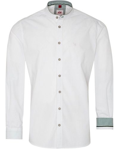 Spieth & Wensky Trachtenhemd Stehkragenhemd Aki - Weiß