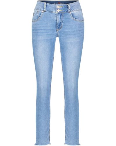 Buena Vista 5-Pocket- Jeans TUMMYLESS 7/8 Länge (1-tlg) - Blau