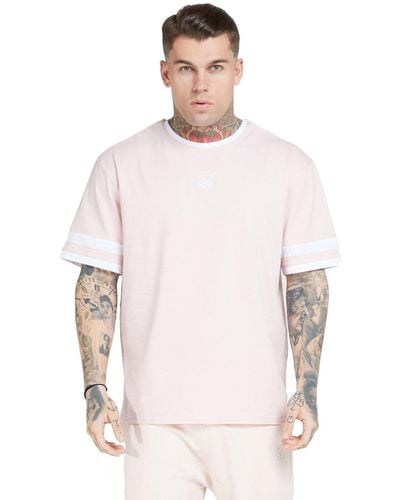 SIKSILK T-Shirt RAGLAN SWEATER SS-15412 Cloudy Pink - Weiß
