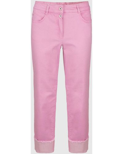 Bianca Stretch-Jeans MELBOURNE mit modischem, umgeschlagenen Saum in Trendfarben - Pink
