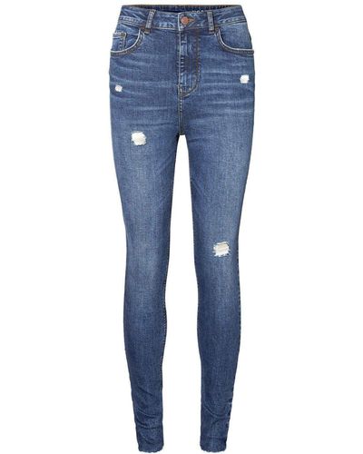 Noisy May Skinny-fit-Jeans VICKY Jeanshose mit Stretchanteil - Blau