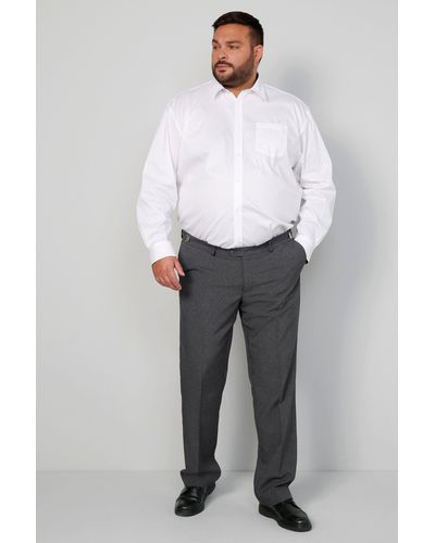 Men Plus Plus 5-Pocket-Jeans Men+ Anzughose verstellbarer Bund Bauchfit bis 41 - Grau