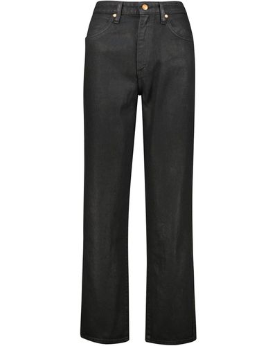 Wrangler 5-Pocket- Jeans BARREL COATED BLACK Mom Straight Fit (1-tlg) - Schwarz