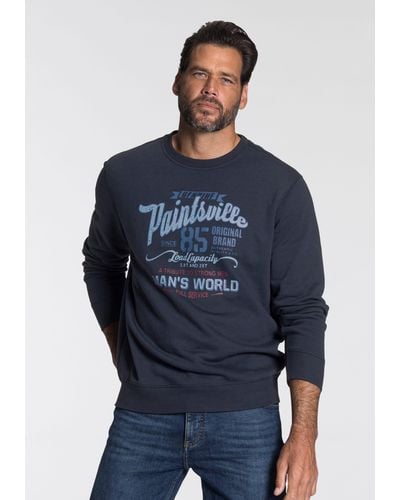 Man's World Man's World Sweatshirt mit Brustprint - Blau
