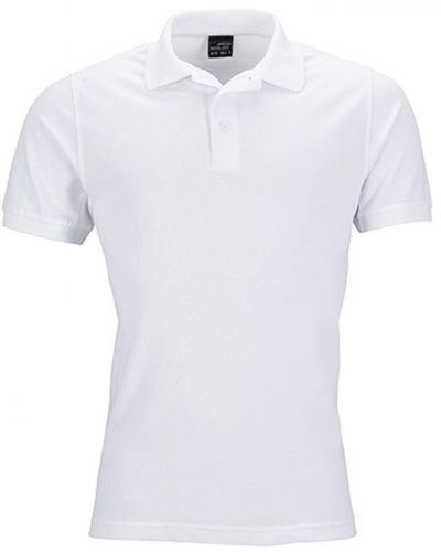 James & Nicholson Poloshirt Elastic Polo Piqué - Weiß