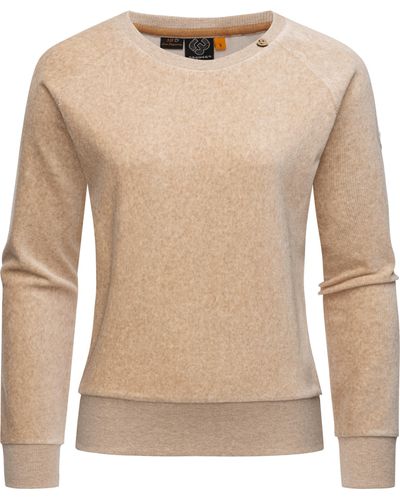 Ragwear Sweater Johanka Velvet Stylischer Pullover in Cord-Optik - Natur