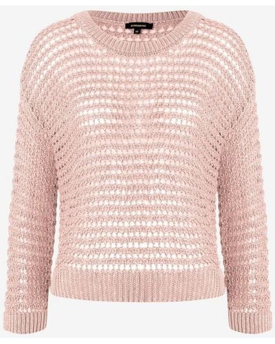 MORE&MORE &MORE Sweatshirt Pullover with Ajour - Pink