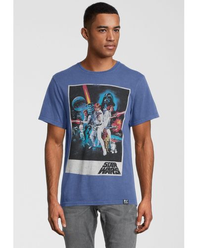 Re:Covered T-Shirt Star Wars Classic New Hope Poster GOTS zertifizierte Bio-Baumwolle - Blau
