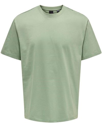 Only & Sons T-Shirt Fred Kurzarmshirt Relaxed Fit (1-tlg) - Grün