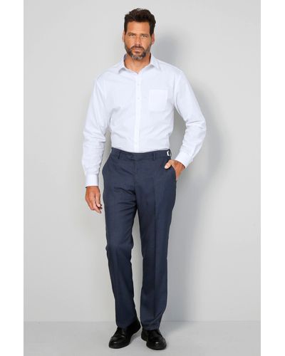 Men Plus Plus Anzughose Men+ Hose Baukasten Regular Fit Bund verstellbar - Blau