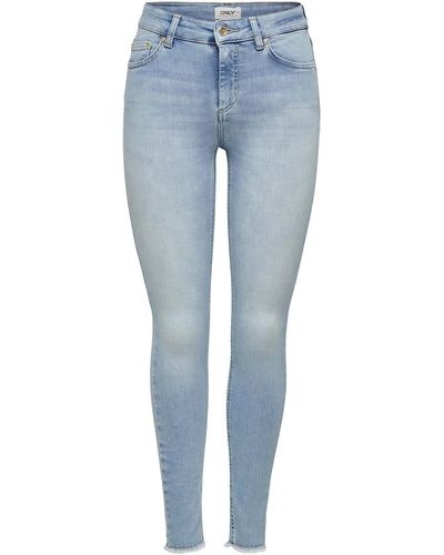 ONLY Skinny-fit-Jeans ONLBLUSH LIFE MID SK ANK RAW REA306 - Blau