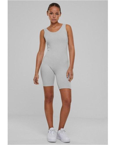 Urban Classics Overall Ladies Organic Stretch Jersey Jumpsuit - Weiß