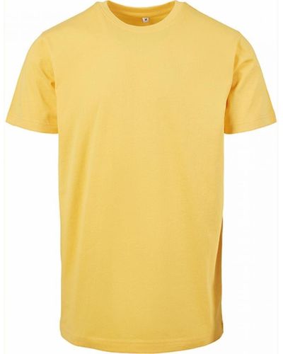 Build Your Brand Rundhalsshirt Round Neck T-Shirt - Gelb