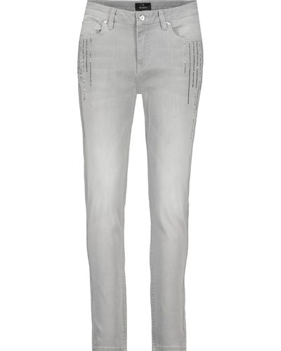 Monari Slim-fit-Jeans 408302 silber grau melange - Schwarz