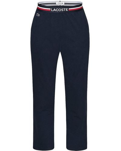 Lacoste Pyjamahose Loungehose long Pant (1-tlg) mit Trikolor-Look Webgummibund - Blau