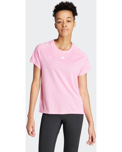 adidas Originals T-Shirt AEROREADY TRAIN ESSENTIALS MINIMAL BRANDING - Pink
