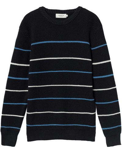 Thinking Mu Rundhalspullover Miki Knitted Sweater - Blau
