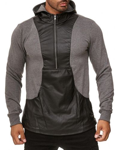 Tazzio Sweatshirt Oversize modisches Kapuzensweatshirt - Grau