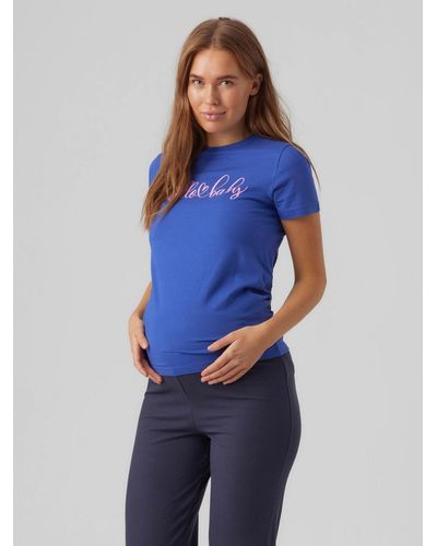 Mama.licious Umstandsshirt T-Shirt Schwangerschaft Umstands Oberteil Baumwolle MLSOMYA 5140 in Marineblau