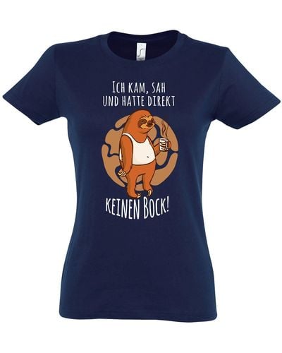 Youth Designz T- ICH KAM SAH UND HATTE DIREKT KEINEN BOCK! Shirt Mit modischem Print - Blau