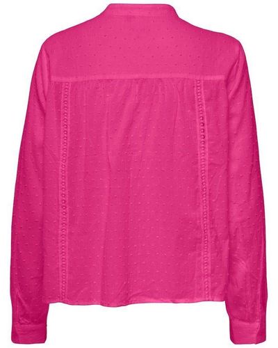 ONLY Blusentop ONLFILUCA LS BUTTON V-NECK TOP WVN - Pink