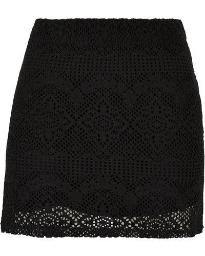 Urban Classics Jerseyrock Ladies Crochet Lace Mini Skirt (1-tlg) - Schwarz