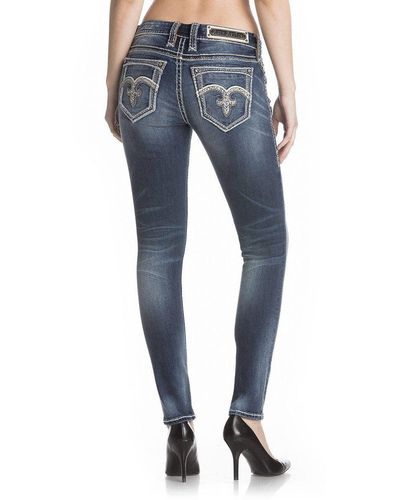 Rock Revival Skinny-fit-Jeans - Blau