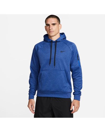 Nike Kapuzensweatshirt THERMA-FIT MEN'S PULLOVER FITNESS HOODIE - Blau