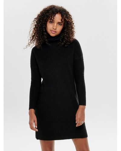 ONLY Shirtkleid Strickkleid mit langen Ärmeln ONLJANA Dress Pullover (lang) 3746 in Schwarz