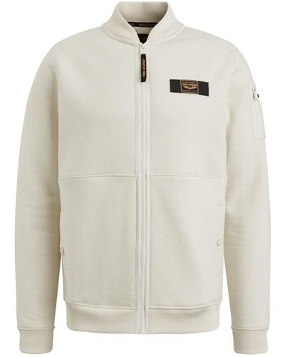 PME LEGEND Sweatjacke Zip jacket soft brus - Weiß