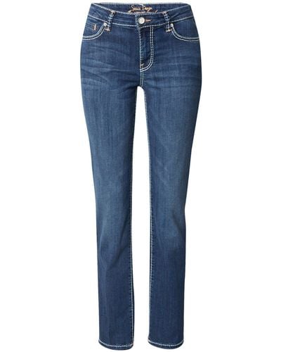 SOCCX Regular-fit-Jeans ROMY (1-tlg) Plain/ohne Details - Blau