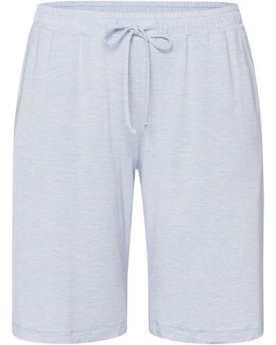 Hanro Schlafshorts Natural Elegance Schlaf-shorts sleepwear schlafmode - Blau