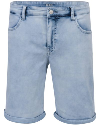 M·a·c Stretch-Jeans SHORTY fancy blue bleached 2387-90-0396 D045 - Blau