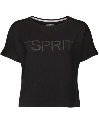 Esprit Sports Jersey-T-Shirt mit Logo (1-tlg) - Schwarz
