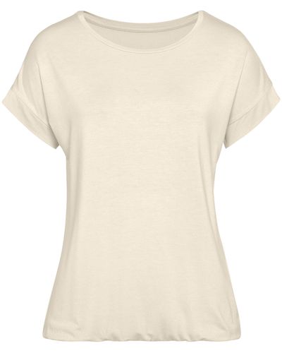vivance active T-Shirt mit elastischem Saumabschluss - Natur