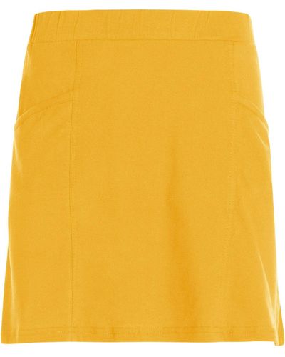 Vishes Minirock Kurzer Basic- Mini- Baumwoll-Rock Einfarbig Schlicht Elfen - Gelb