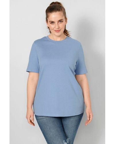 Sara Lindholm Rundhalsshirt T-Shirt Classic Fit Rundhals Halbarm - Blau