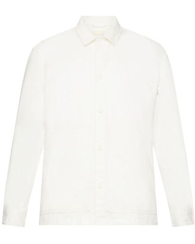 Edc By Esprit Langarmhemd Overshirt aus Bio-Cotton-Qualität - Weiß