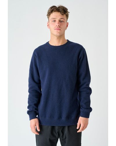 CLEPTOMANICX Sweatshirt Noitch aus gebondeter Wolle - Blau