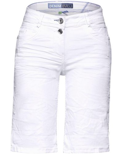Cecil Dehnbund-Hose Style Scarlett Shorts White - Blau