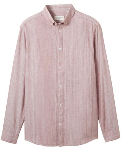 Tom Tailor Kurzarmshirt chambray slubyarn shirt - Pink