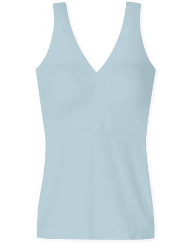 Schiesser Trägertop Invisible Soft unterhemd unterzieh-shirt ärmellos - Blau