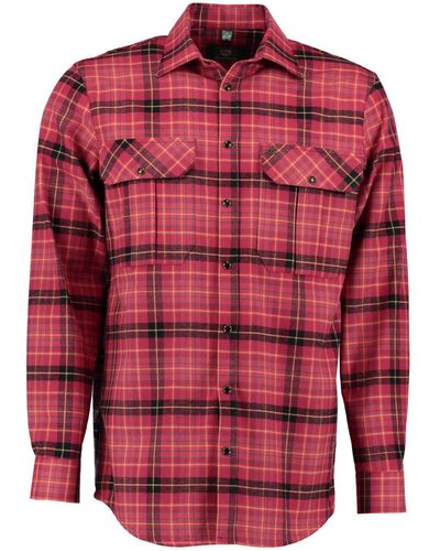 OS-Trachten Trachtenhemd Trizu Langarmhemd mit 2 Pattentaschen - Rot